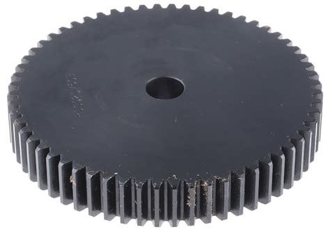 RS PRO Steel 60 Teeth Spur Gear, 2 Module, 15mm Bore Diam, .